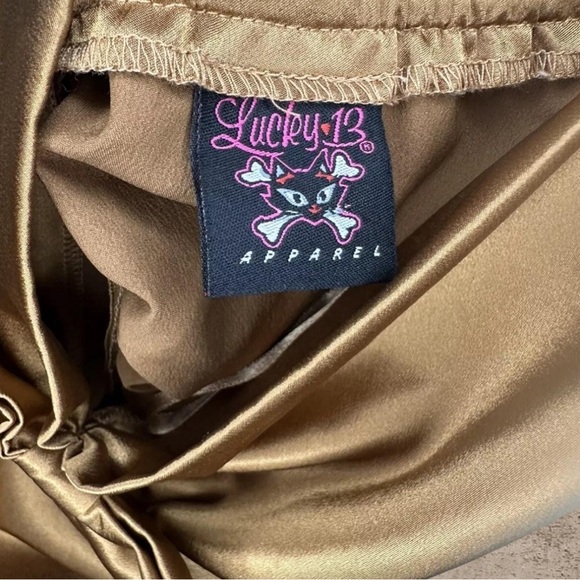 Vintage Lucky 13 Apparel Golden Dinner Cocktail Dress - Picture 4 of 8